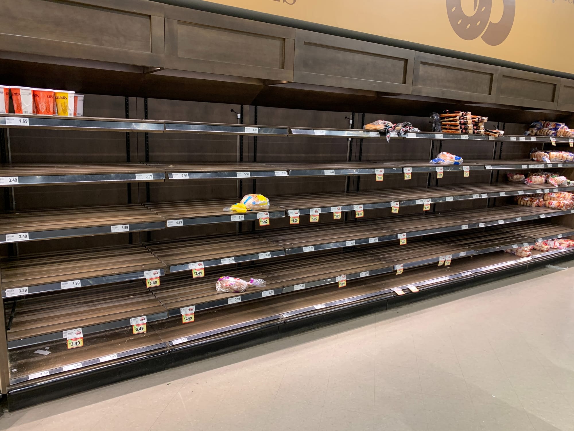 Empty shelves