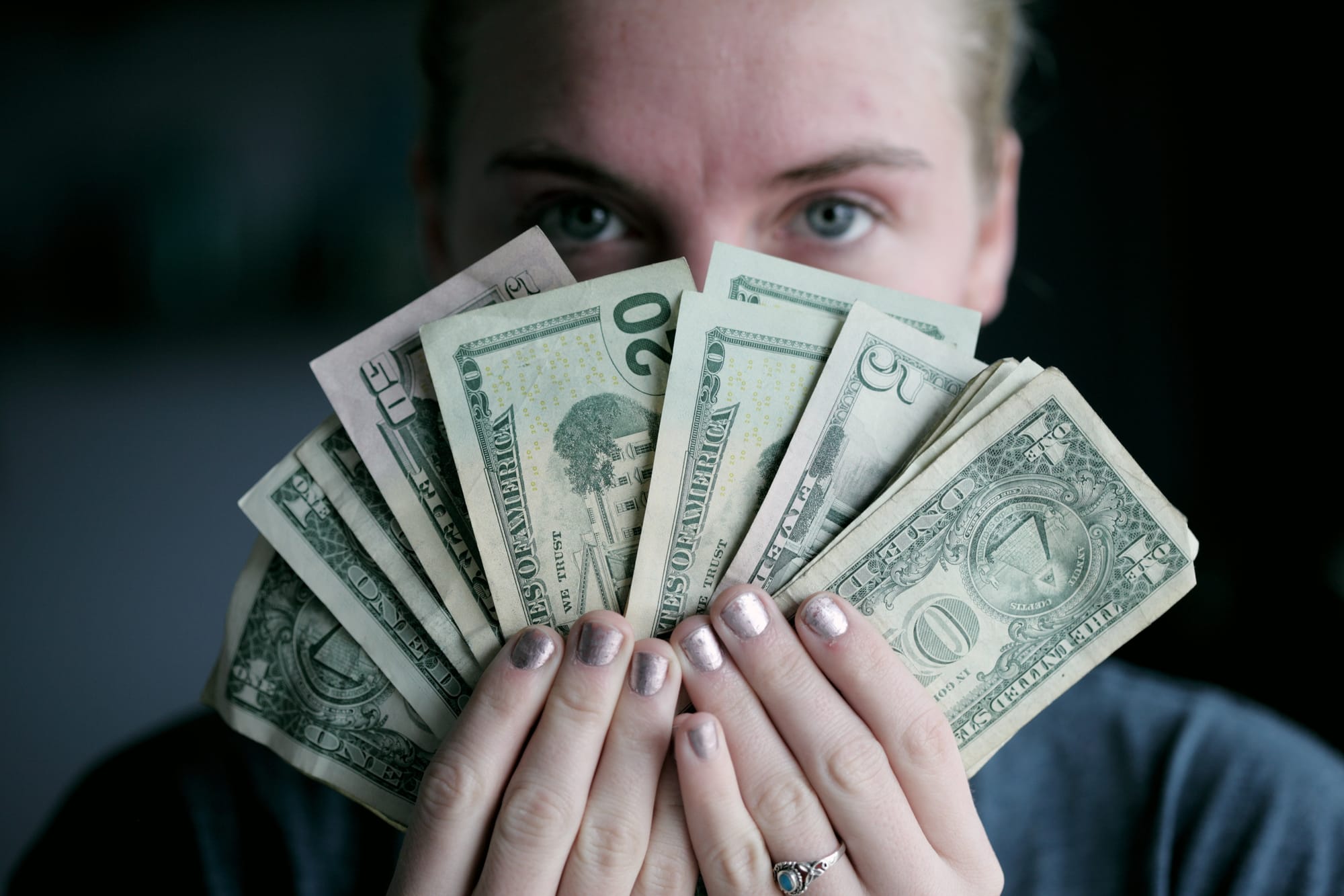 Woman with cash